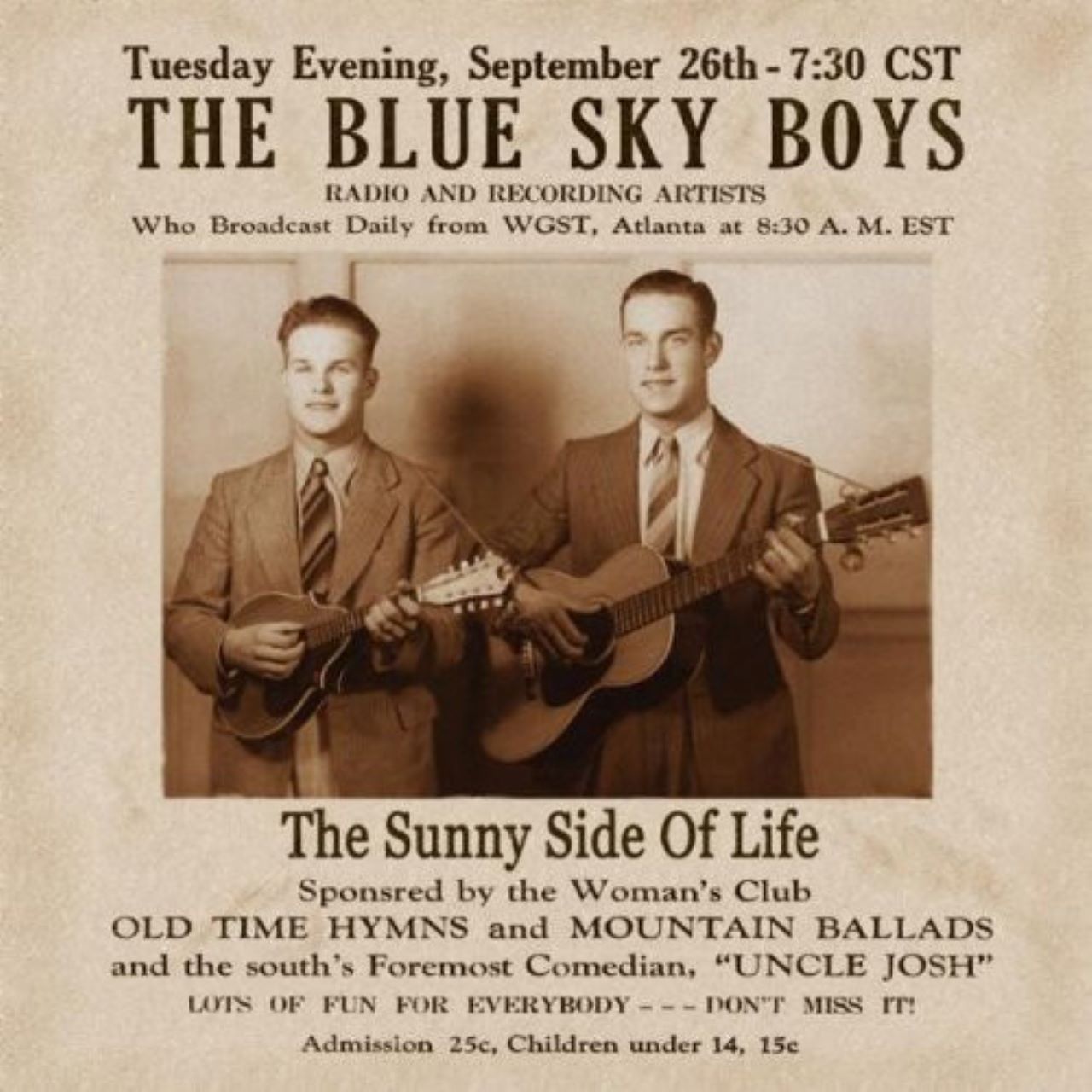 Blue Sky Boys – The Sunny Side Of Life cover album